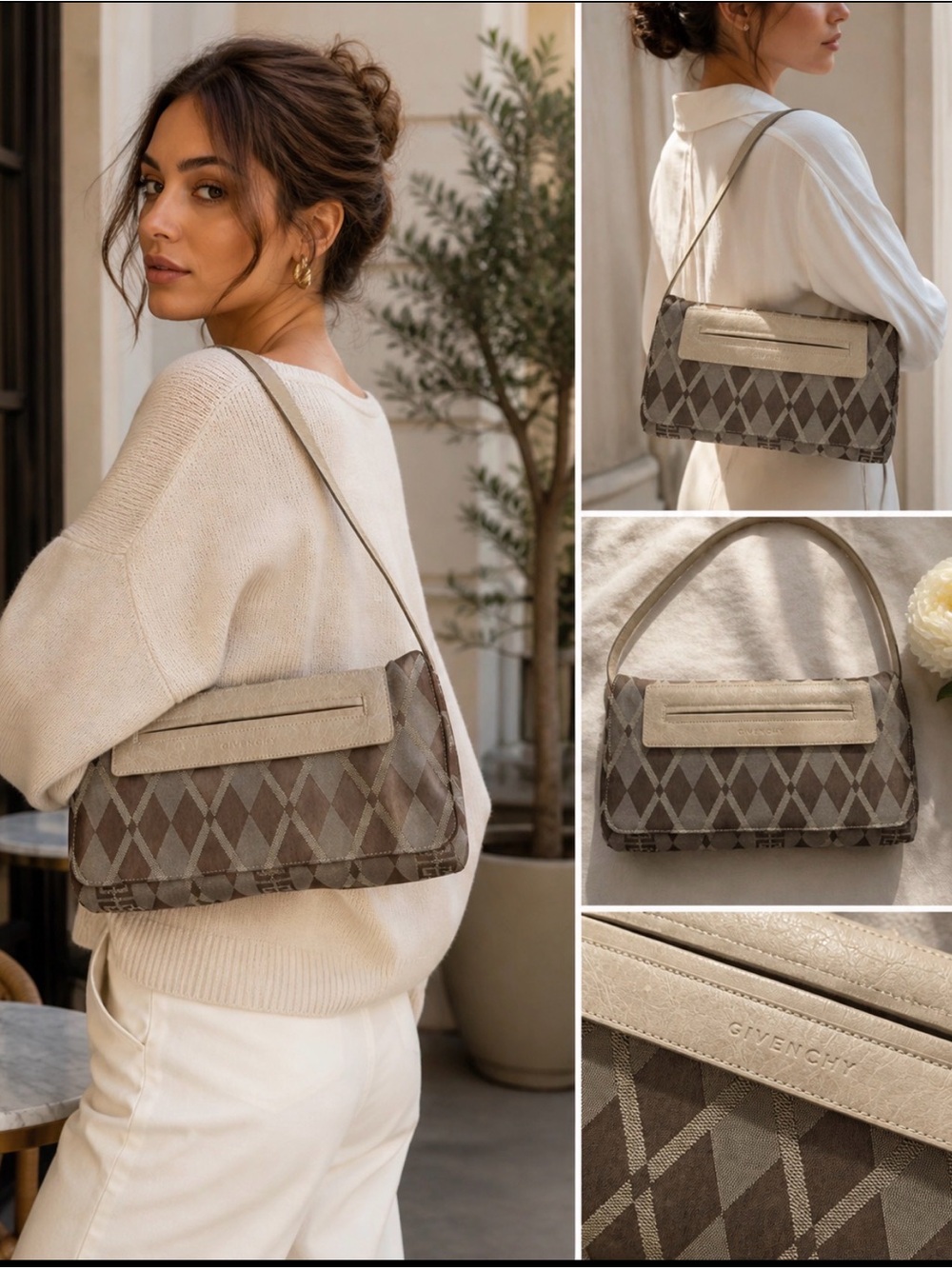 Givenchy Reversible Shoulder Bag | Leather & Monogram Satin | Dust Bag - Picture 2 of 15
